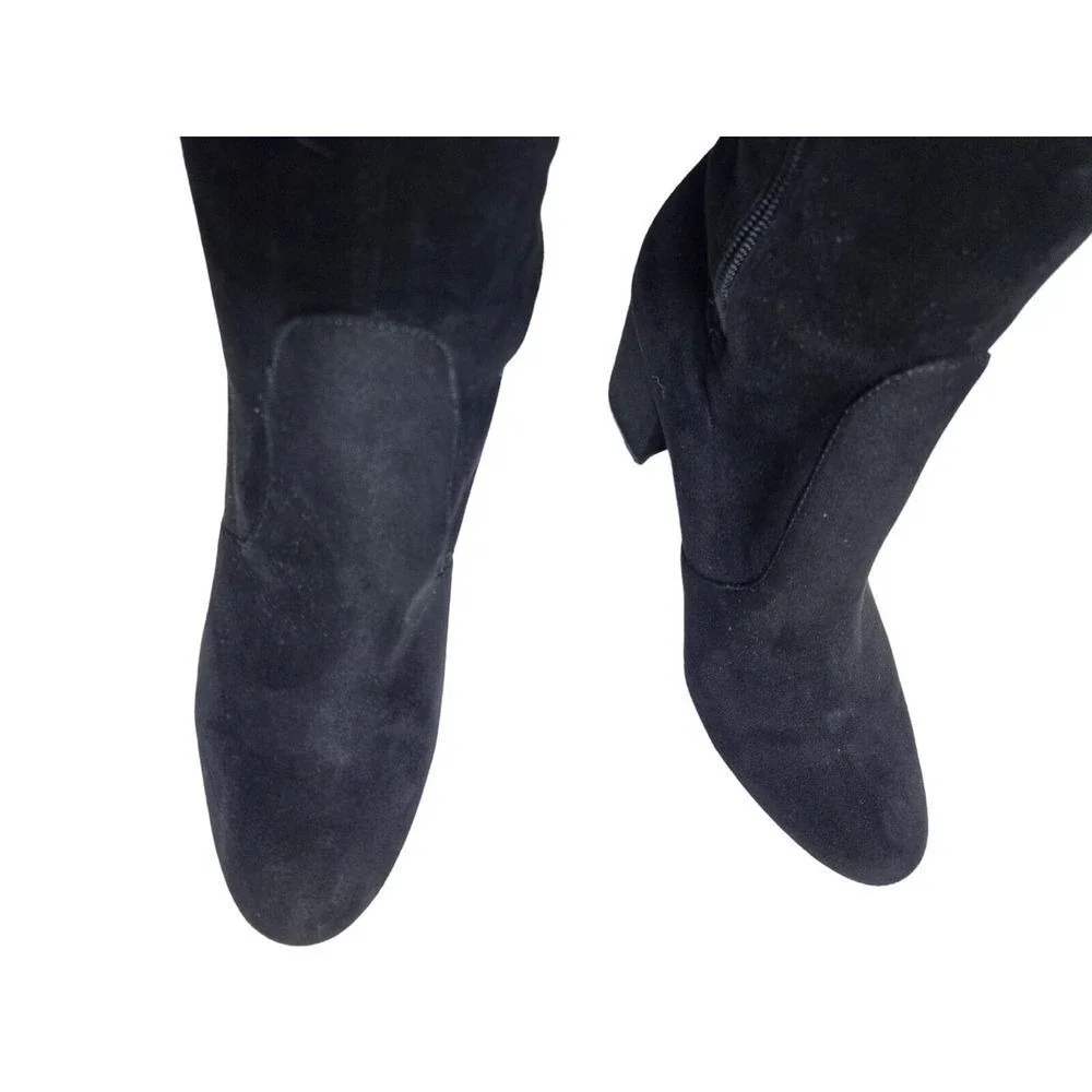 NY&C Over The Knee Boots Block Heel Black Thigh High Boots Size 9‎